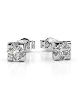 ORECCHINI IN ORO BIANCO 18 K CON DIAMANTI NATURALI CERTIFICATI