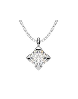 CIONDOLO PUNTO LUCE IN ORO BIANCO 18 K CON DIAMANTE NATURALE CERTIFICATO