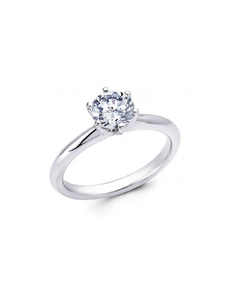 Anello promessa matrimonio in oro bianco 18k