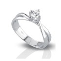 ANELLO SOLITARIO IN ORO BIANCO 18 K CON DIAMANTE NATURALE CERTIFICATO