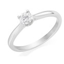 ANELLO SOLITARIO IN ORO BIANCO 18 K CON DIAMANTE NATURALE CERTIFICATO