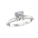 ANELLO SOLITARIO IN ORO BIANCO 18 K CON DIAMANTE NATURALE CERTIFICATO