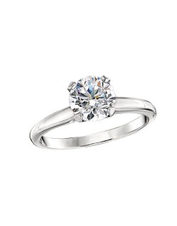 Anello solitario Berna in oro bianco 18k con diamante naturale certificato