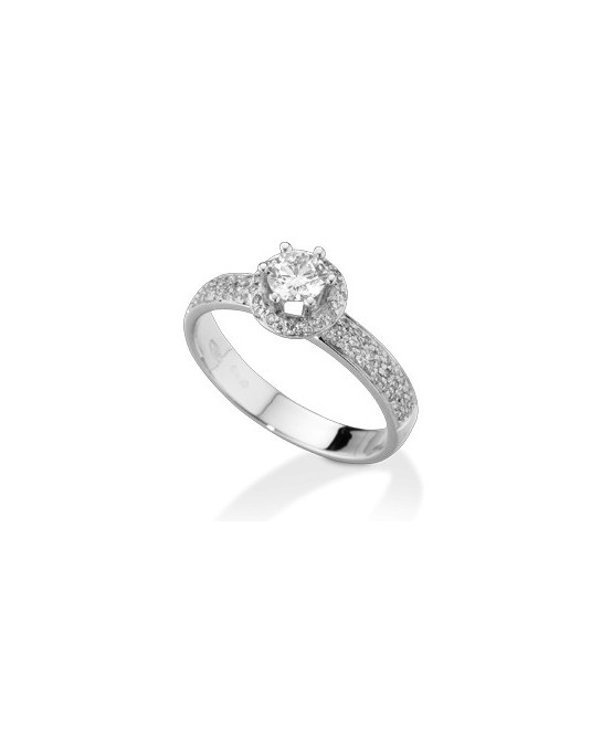 ANELLO FANTASIA IN ORO BIANCO 18 K CON DIAMANTE NATURALE E VVS