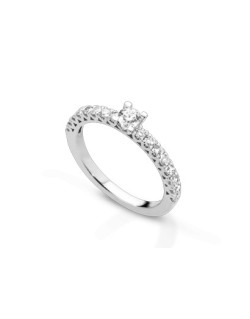 ANELLO FANTASIA IN ORO BIANCO 18 K CON DIAMANTE NATURALE E VVS
