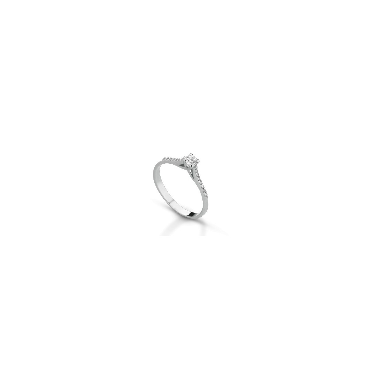 ANELLO FANTASIA IN ORO BIANCO 18 K CON DIAMANTE NATURALE E VVS