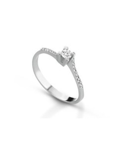 ANELLO FANTASIA IN ORO BIANCO 18 K CON DIAMANTE NATURALE E VVS