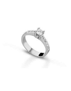 ANELLO FANTASIA IN ORO BIANCO 18 K CON DIAMANTE NATURALE E VVS