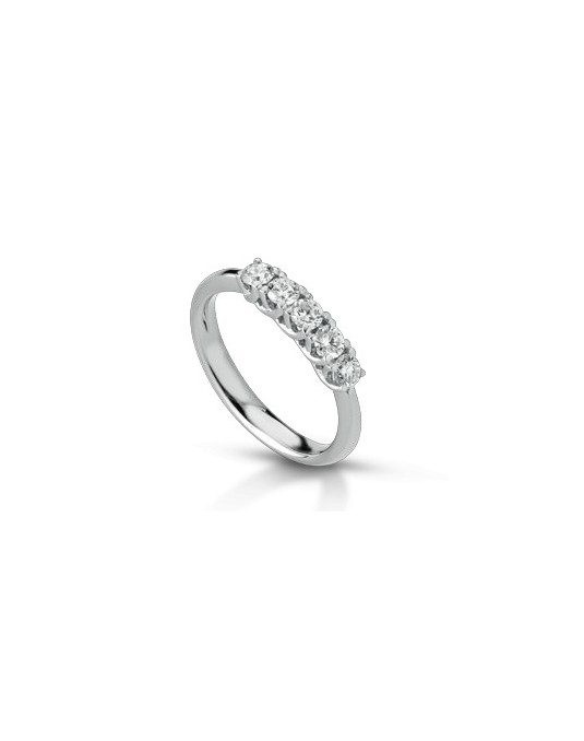 ANELLO FANTASIA VERETTA IN ORO BIANCO 18 K CON DIAMANTE NATURALE E VVS