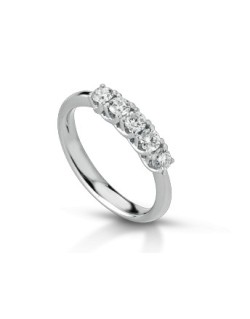 ANELLO FANTASIA VERETTA IN ORO BIANCO 18 K CON DIAMANTE NATURALE E VVS