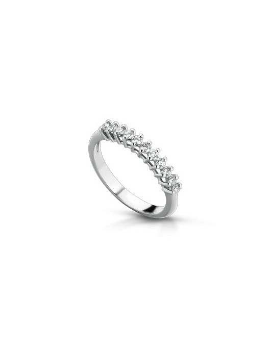 ANELLO FANTASIA IN ORO BIANCO 18 K CON DIAMANTE NATURALE E VVS