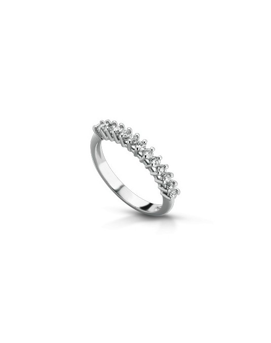 ANELLO FANTASIA IN ORO BIANCO 18 K CON DIAMANTE NATURALE E VVS