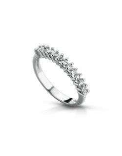 ANELLO FANTASIA IN ORO BIANCO 18 K CON DIAMANTE NATURALE E VVS