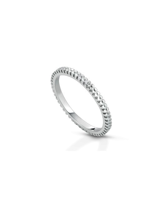 ANELLO FANTASIA IN ORO BIANCO 18 K CON DIAMANTE NATURALE E VVS