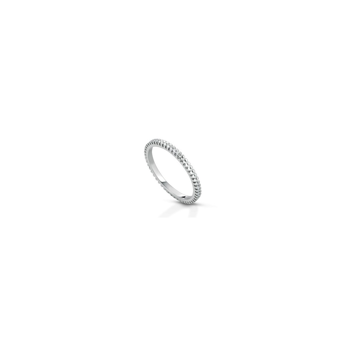 ANELLO FANTASIA IN ORO BIANCO 18 K CON DIAMANTE NATURALE E VVS