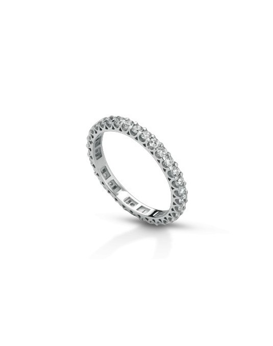 ANELLO FANTASIA IN ORO BIANCO 18 K CON DIAMANTE NATURALE E VVS