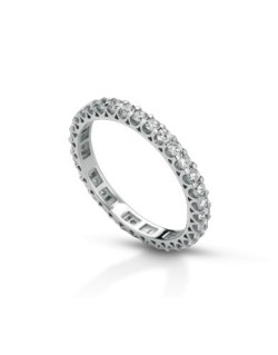 ANELLO FANTASIA IN ORO BIANCO 18 K CON DIAMANTE NATURALE E VVS