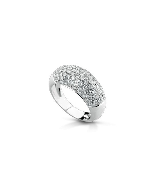 ANELLO FANTASIA IN ORO BIANCO 18 K CON DIAMANTI NATURALI E VVS