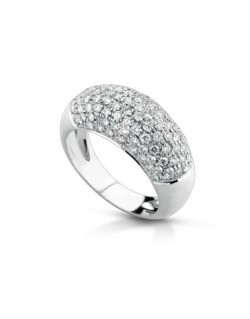 ANELLO FANTASIA IN ORO BIANCO 18 K CON DIAMANTI NATURALI E VVS