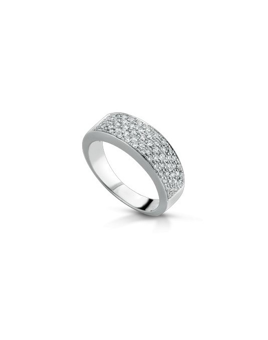ANELLO FANTASIA IN ORO BIANCO 18 K CON DIAMANTI NATURALI E VVS