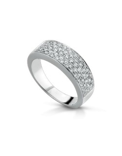 ANELLO FANTASIA IN ORO BIANCO 18 K CON DIAMANTI NATURALI E VVS