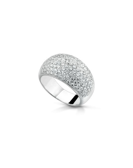 ANELLO FANTASIA IN ORO BIANCO 18 K CON DIAMANTI NATURALI E VVS
