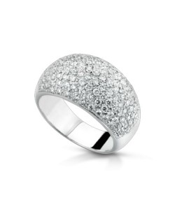 ANELLO FANTASIA IN ORO BIANCO 18 K CON DIAMANTI NATURALI E VVS