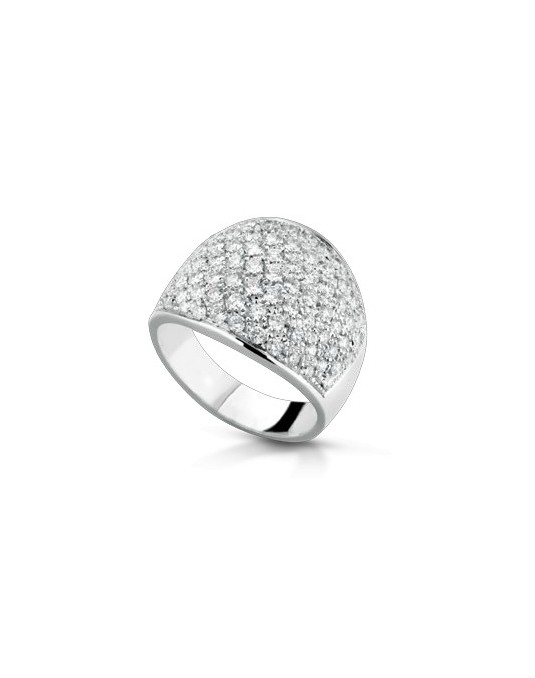 ANELLO FANTASIA IN ORO BIANCO 18 K CON DIAMANTI NATURALI E VVS