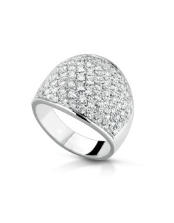 ANELLO FANTASIA IN ORO BIANCO 18 K CON DIAMANTI NATURALI E VVS