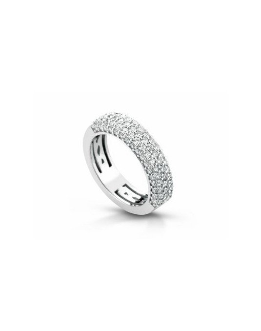 ANELLO FANTASIA IN ORO BIANCO 18 K CON DIAMANTI NATURALI E VVS