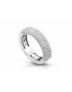 ANELLO FANTASIA IN ORO BIANCO 18 K CON DIAMANTI NATURALI E VVS