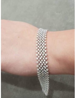 BRACCIALE IN ORO BIANCO 18 K CON DIAMANTI NATURALI 9.30 CARATI G VS CERTIFICATO