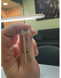 ORECCHINI FANTASIA IN ORO BIANCO 18 K CON DIAMANTI NATURALI E VVS 2.20 CARATI