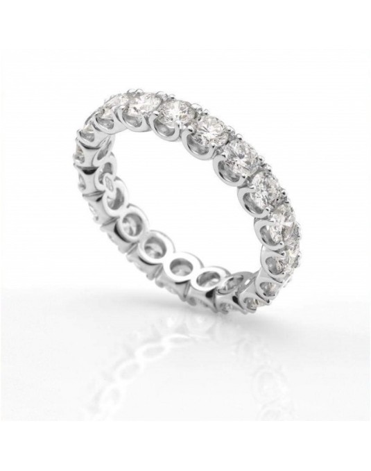 ANELLO RIVIERA VERETTA GIRO ORO BIANCO 18 K CON DIAMANTI NATURALI E VVS