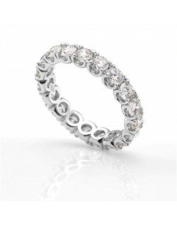 ANELLO RIVIERA VERETTA GIRO ORO BIANCO 18 K CON DIAMANTI NATURALI E VVS