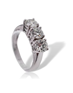 ANELLO TRILOGY IN ORO BIANCO 18 K CON DIAMANTI NATURALI E VVS