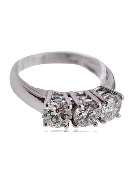 ANELLO TRILOGY IN ORO BIANCO 18 K CON DIAMANTI NATURALI E VVS