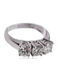 ANELLO TRILOGY IN ORO BIANCO 18 K CON DIAMANTI NATURALI E VVS