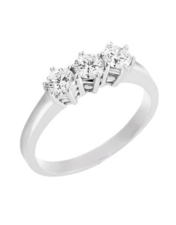 ANELLO TRILOGY IN ORO BIANCO 18 K CON DIAMANTI NATURALI CERTIFICATO DGC