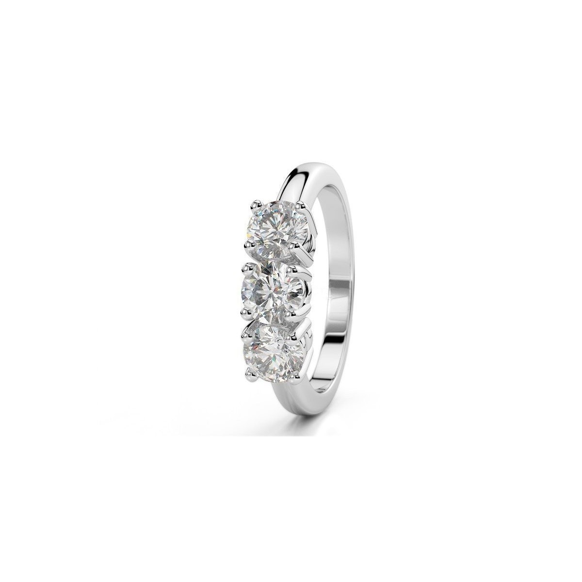 ANELLO TRILOGY IN ORO BIANCO 18 K CON DIAMANTI NATURALI CERTIFICATO DGC