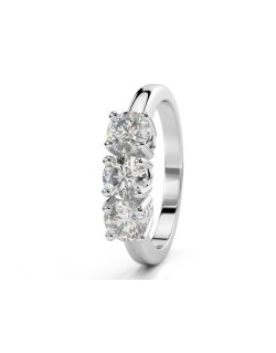 ANELLO TRILOGY IN ORO BIANCO 18 K CON DIAMANTI NATURALI CERTIFICATO DGC