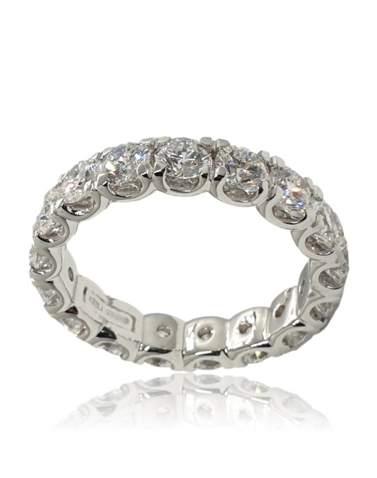 ANELLO RIVIERA VERETTA GIRO ORO BIANCO 18 K CON DIAMANTI NATURALI E VVS
