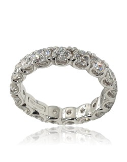 ANELLO RIVIERA VERETTA GIRO ORO BIANCO 18 K CON DIAMANTI NATURALI E VVS