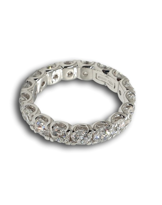 ANELLO RIVIERA VERETTA GIRO ORO BIANCO 18 K CON DIAMANTI NATURALI E VVS