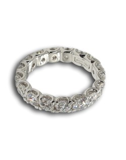 ANELLO RIVIERA VERETTA GIRO ORO BIANCO 18 K CON DIAMANTI NATURALI E VVS