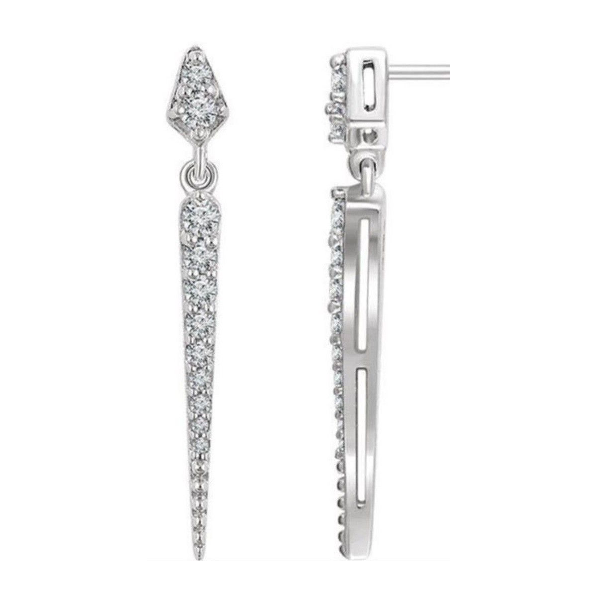 ORECCHINI FANTASIA IN ORO BIANCO 18 K CON DIAMANTI NATURALI E VVS 2.20 CARATI