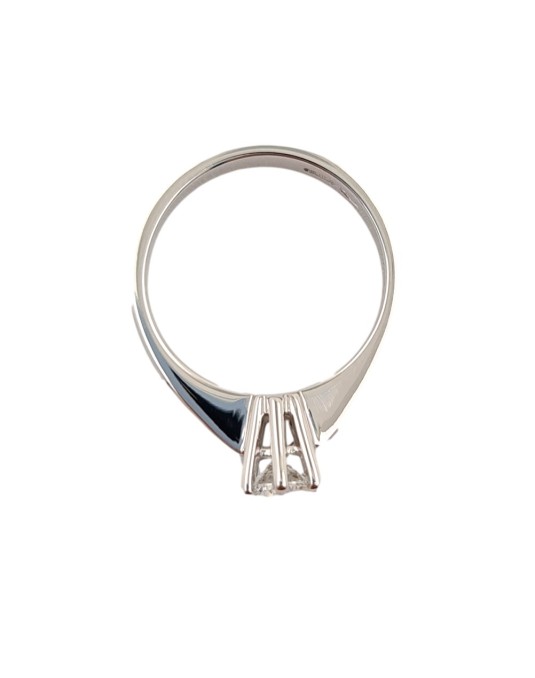 ANELLO SOLITARIO IN ORO BIANCO 18 K CON DIAMANTE NATURALE CERTIFICATO DGC