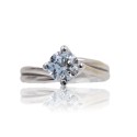 ANELLO SOLITARIO IN ORO BIANCO 18 K CON DIAMANTE NATURALE CERTIFICATO