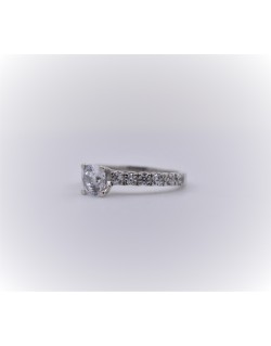 ANELLO SOLITARIO IN ORO BIANCO CON DIAMANTI NATURALI 1.60 CARATI