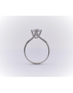ANELLO SOLITARIO IN ORO BIANCO CON DIAMANTI NATURALI 1.36 CARATI